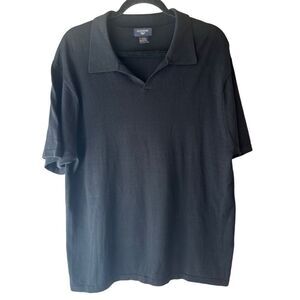 Dockers Men's Polo Sweater Silk Blend XL Black EUC!!